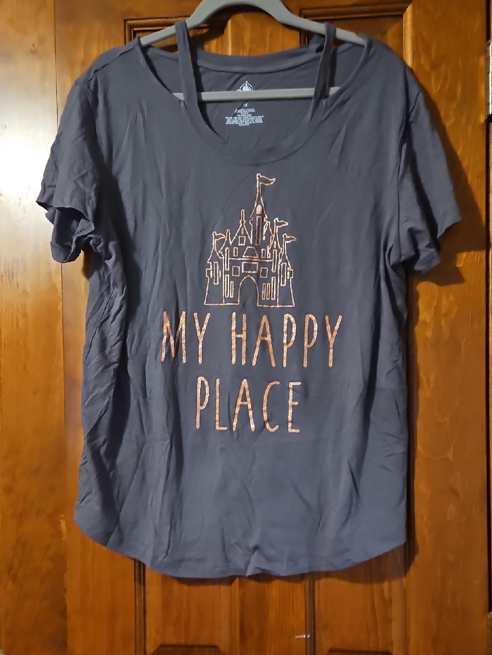 Disney Logo Tee in Charcoal Gray